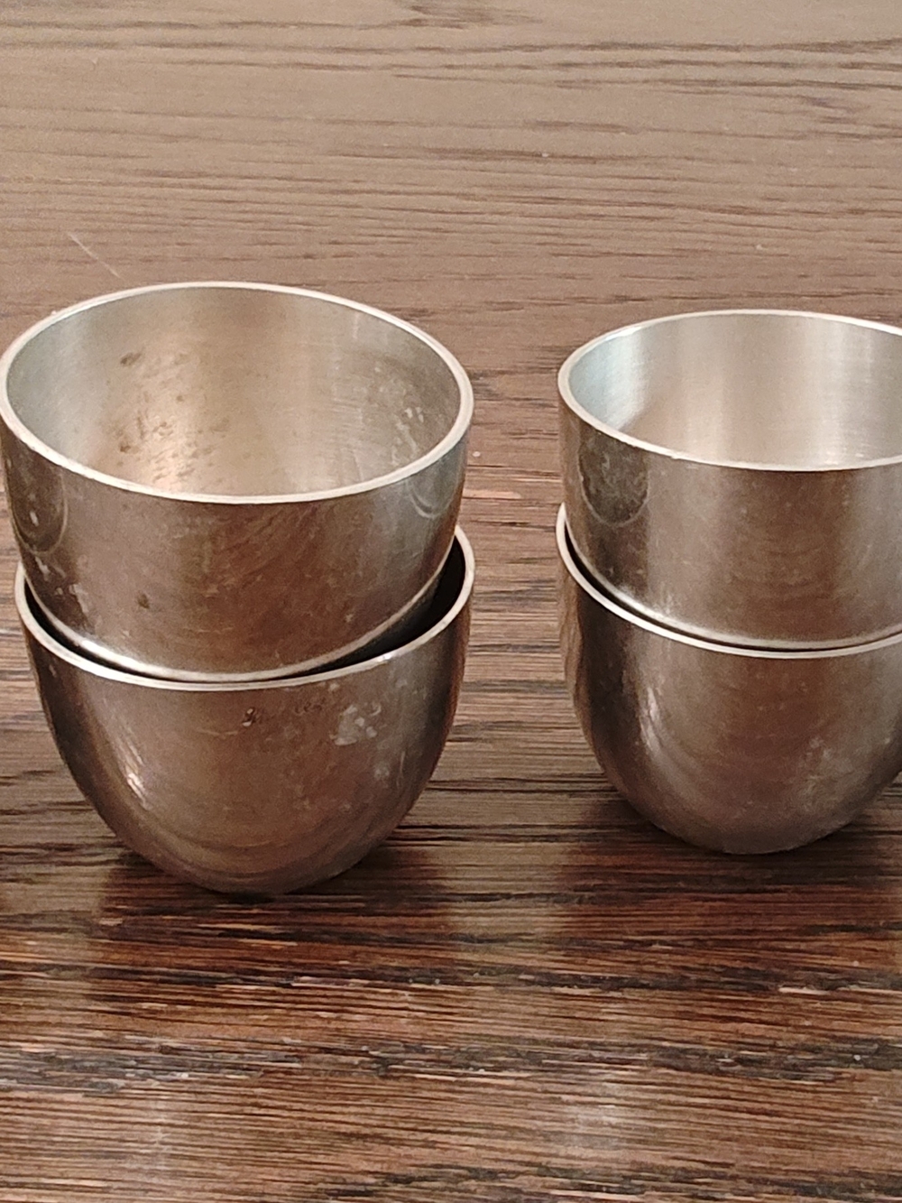 Vintage Shirley Jefferson Pewter Cordial Cups  Set of 6 Colonial Barware